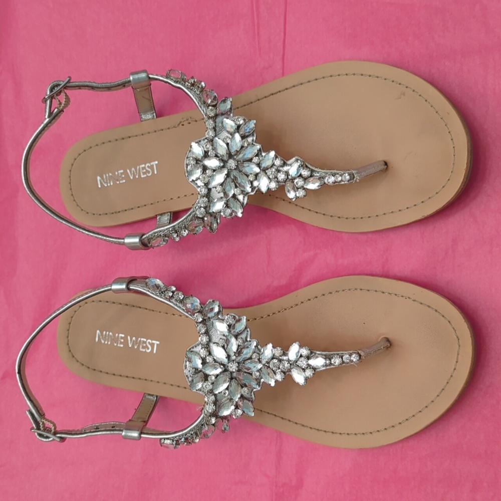 Nine West Dressy Jeweled Sandal - Size 7.5